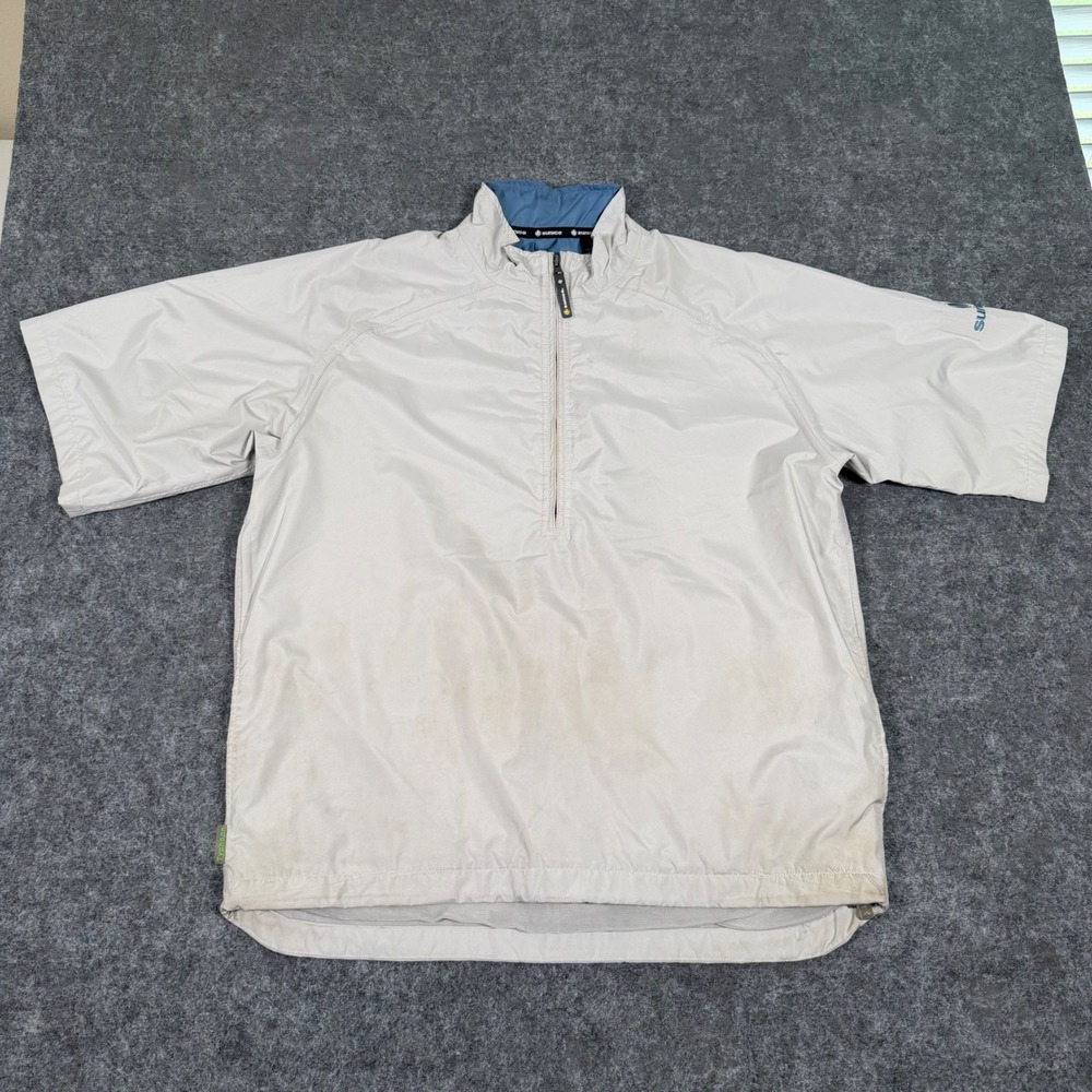 Sunice Typhoon Jacket Mens XL Gray Short Sleeve Quarter Zip Windbreaker